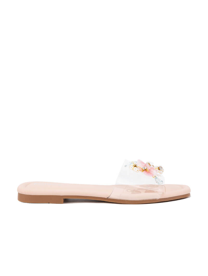 Mules transparente avec détails